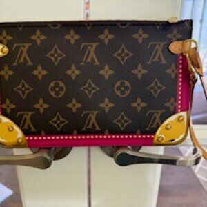 LOUIS VUITTON SIGNATURE LV MONOGRAM TRUNK NEVERFULL WRISTLET POUCH CLUTCH RARE